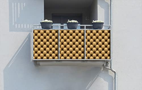 Wallario Balkonverkleidung, Sichtschutz, Windschutz, Meterware nach Maß mit vormontierten Ösen - Motiv Goldene Ledertür (Grundpreis: 29,95Eur/m)