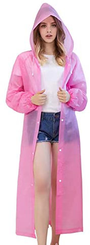 Aolegoo 2 Stück Regenponcho,Wiederverwendbarer, Tragbarer Unisex-Regencape für Survive, Fahrrad, Wandern, Camping, Ausflug, Angeln, Konzert, Stadion, Festival (Rosa)