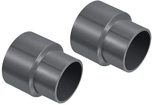 PATIKIL PVC Réducteur Tuyau Raccord 63x50mm, 2 Paquet Droit Couplage Adaptateur Connecteur, Gris
