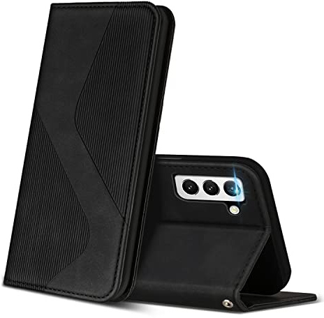 ZONNAVI Fodral för Samsung Galaxy S21 Plus 5G, plånboksfodral i läder med kortplats och magnetfack, plånboksfodral, skal för Samsung Galaxy S21 Plus 5G (svart)