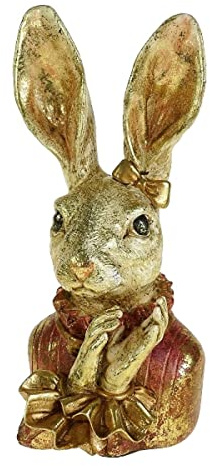 Werner Voß Hasen Büste Kopf Oster Hasen Creme rot 23cm Deko Skulptur Figur Vintage Holly
