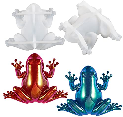 2 Stück Froschharzformen, 3D-Tier-Silikonharzform für Epoxidguss, Frosch-Form, Silikonform für DIY-Harz, Tonkunst, Handwerk, Tisch, Halloween-Dekoration, Harzzubehör