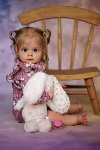 Anano Reborn Baby Mädchen Silikon Puppe 24 Zoll Realistische Handgezeichnete Adern Silikon Newborn Baby Puppe Lebensechte Babypuppen Reborn Toddler Mit Kleidung Und Zubehör