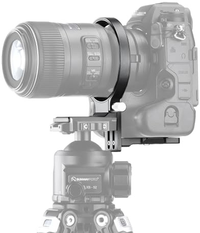 SUNWAYFOTO LS-Z9，80mm Rotating Collar for Z9,EOS R3, Tripod Mount Ring Lens Support Collar Arca Swiss Plate Mount DSLR Horizontal Vertical Switching