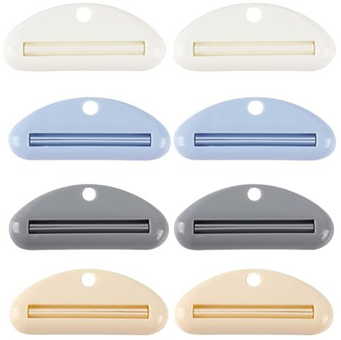 Bamyli 8 Pièces Presse Tube Dentifrice, Pince Tube Dentifrice, Presse Dentifrice, Presse Dentifrice Anti Gaspillage, pour Dentifrice, Crème, Cosmétiques, Tubes de Peinture