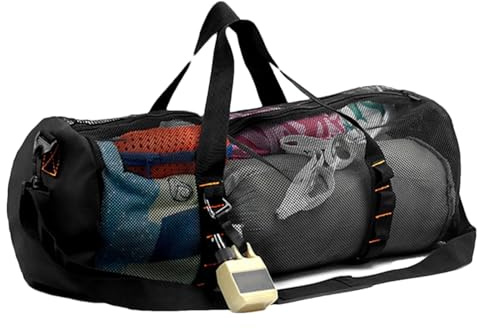 weiting Mesh-Tauchtasche, Mesh-Sporttasche | Zylindrische Tauchausrüstungstasche | Faltbare Netz-Reisetasche für, Schwimmen, große Sportausrüstung, Netztasche zum Tauchen