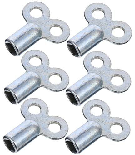 WOONEKY 6pcs Radiator Bleed Keys Metal Radiator Valve Socket Keys Extended Air Vent Utility Tool Set for Heating System Maintenance