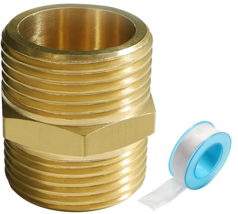 Lyeteung G1 - 1 unidad macho a G1 roscado doble de latón, conector, pezón de conexión, cinta de fontanero, para tuberías