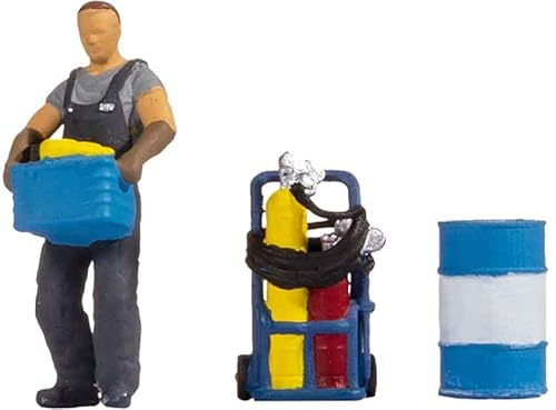 Noch Tiny Scenes Al lavoro con figure modellismo, scena realistica per scala H0, perfetto per diorami e modelli