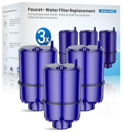 BREAUILL 3 Pack Faucet Water Filter Replacement NSF Certified Water Filter for All PUR®, PUR®PLUS Faucet Filtration Systems, Faucet Filter Compatible with Pur® RF-9999®, Filter for Pur Water Filter