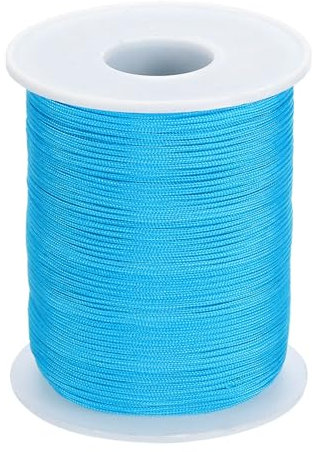 sourcing map Braided Lift Shade Cord, 1mm 109 Yards Roman Shades Cord Braided Nylon Cord String Necklace Bracelet String Cord for Roman Blind Shade Rollers DIY Craft, Lake Blue