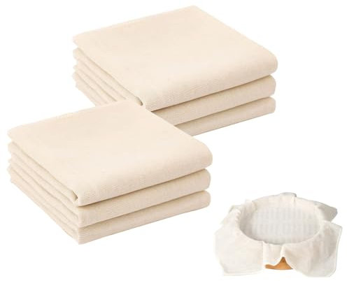 Ruayia 6 Stück Passiertuch, 50x50cm Wiederverwendbare Passiertuch, Käsetücher zum Abseihen, Ungebleichtes Reines Baumwolltuch zum Kochen für Saft, Käse, Nussmilch, Tee, Suppe, Joghurt und Tofu