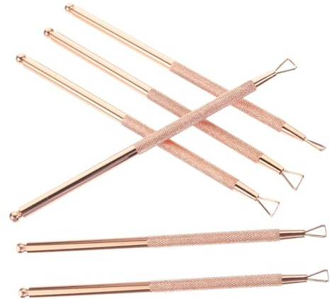 Ipetboom Kit De 6 Outils De Manucure En Acier Inoxydable Rose Or, Repousse-cuticules Et Grattoirs, Multifonction Pour Enlever Vernis Gel Et Soin Des Ongles, Usage Professionnel Et Domestique