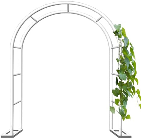 Arcos de Boda, Arco de jardín de metal, Arco de Rosas Trepadoras,pérgola de jardín, elegante arco negro para uso en exteriores, para Plantas Trepadoras y Rosales, verde oscuro, W200-220cm,H200-230cm(W