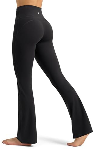 WILLIT Flared Leggings Damen Yogahose Hohe Taille Schlaghose Bootcut Sporthose Blickdicht Leggins Bootleg Arbeitshose 74cm/77cm/81cm