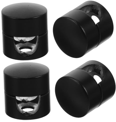 POPETPOP Pressacavi in Alluminio Nero 4 Pezzi per Lampadari a Sospensione, Morsetti Resistenti per Fissaggio Cavi Elettrici, Garantisce Stabilità e Previene Scivolamenti in Casa