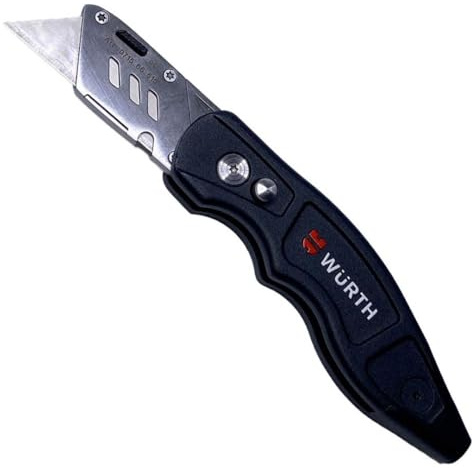 WÜRTH Profi Trapez Klingenmesser mit 1/4 Zoll Bithalter Teppichmesser 071566515