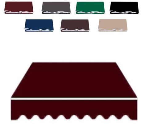 11,5x10 fot infällbart solskydd markisöverdrag ersättning uteplatsmarkis ersättning tyg utomhus solskydd kanvas, blå svart kaki (grå, 2,5x2 m/8x6,5 fot)(Coffee,3x1.5m/10x5ft)