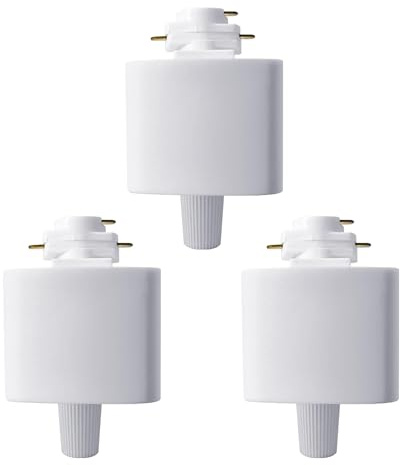 Bravsekai H Type 3-Wire Track Lighting Adapter for Track Lights, Pendants, 120V 3PCS White Connectors for H Style Single Circuit Systems