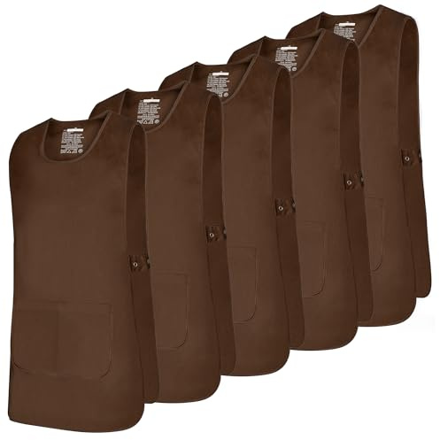 MISEMIYA Packung mit 5 Stück, Schürze, Reinigungsschürze, Arbeitsschürze, Klinik, Medizin, Tierärzte, Gastronomie, 5-868