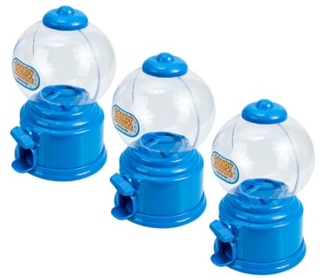 SECFOU 3 piezas Máquina Dispensadora de de Plástico Mini Divertida para Dispensador de Chicle y Hucha Multifuncional para Fiestas y Escritorio Azul Compacto y Familiar