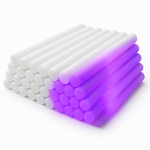 zenda Club - Palo luminoso LED de espuma violeta 48 cm (30 piezas) - 3 modos intermitentes - brillo LED para fiesta, concierto, boda, cumpleaños, larga duración 8H