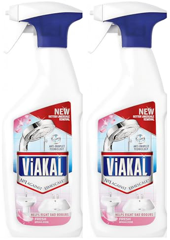 Limescale Remover Spray 500ml x 2 Pack - Fresh Scent Bathroom & Kitchen Cleaner for Hard Water Stains, Soap Residue & Lime Build-Up Clean Shower, Tap, Sink & Tiles - Provides Long-Lasting Shine
