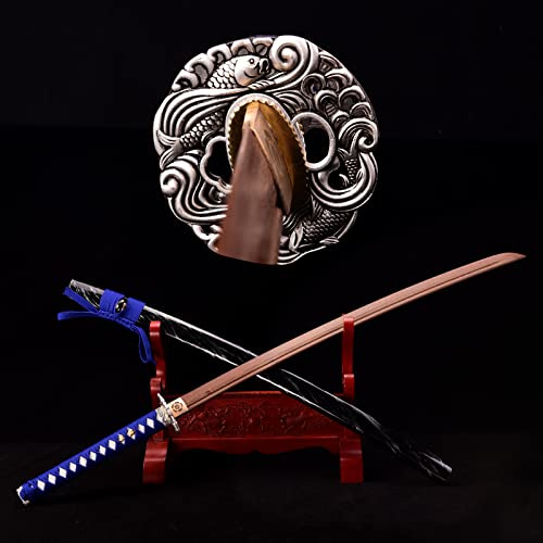 HJHUUA Katana de Madera con Vaina,Bokken Hecho a Mano,Espadas samuráis de Madera de 103cm para Kendo,Artes Marciales,práctica,Accesorios,exhibición,Regalo,decoración