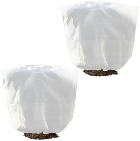 Homeponnew Fundas reutilizables para plantas de protección contra heladas para árboles y arbustos, 2 unidades, bolsas de tela de polipropileno transpirable, 100 x 150 cm, color blanco