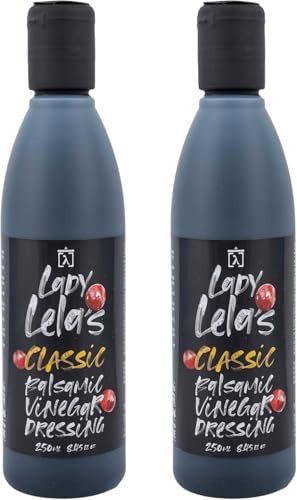 Lady Lela's Aderezo Balsámico Clásico, Paquete 2x250ml | Crema balsámica griega lista para usar, ideal para ensaladas y postres,(Total 500 ml)