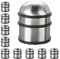 Relaxdays Fermaporte, Blocca Porta e Ferma Finestre, in Acciaio Inox e Gomma, Accessorio per la Casa, ∅7 cm, Argento