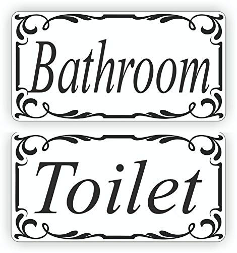 Bathroom and Toilet Door Signs Multi Pack of two Door Signs