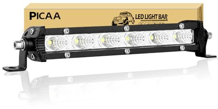 PICAA 7 Zoll 22,5 cm 30W Slim Led Arbeitsscheinwerfer Lichtbalken Flood | Led Arbeitsscheinwerfer,Lichtleiste,Zusatzscheinwerfer Bar,Arbeit Licht Bar, für SUV Offroad ATV UTV Traktor 4x4 Auto,6000K
