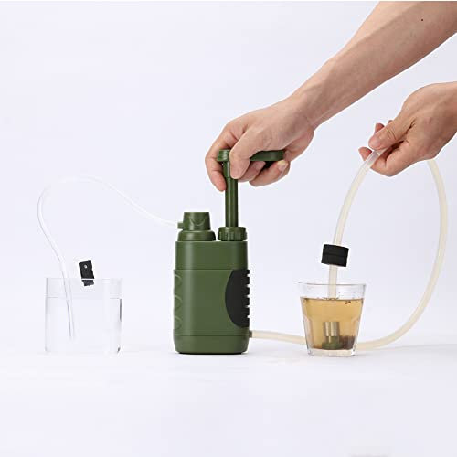 Filtre à eau 5000 L pour l'extérieur, filtre à eau de table avec pompe et kit de démarrage, kit de survie d'urgence pour randonnée, voyage, camping
