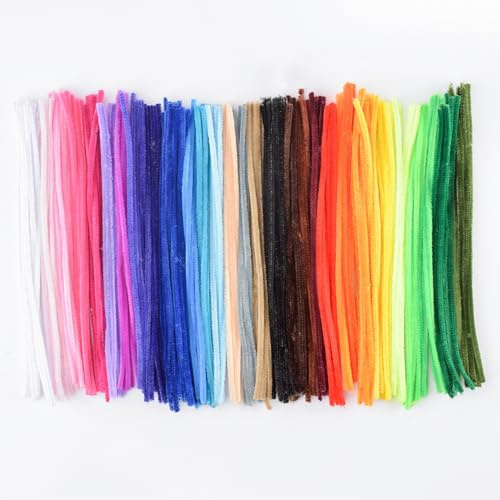 Vaessen Creative Pfeifenreiniger - Pfeifenputzer Bunt zum Basteln - 10 Farben - Chenilledraht 30 cm - 200 Stück - Bastelset für Kinder
