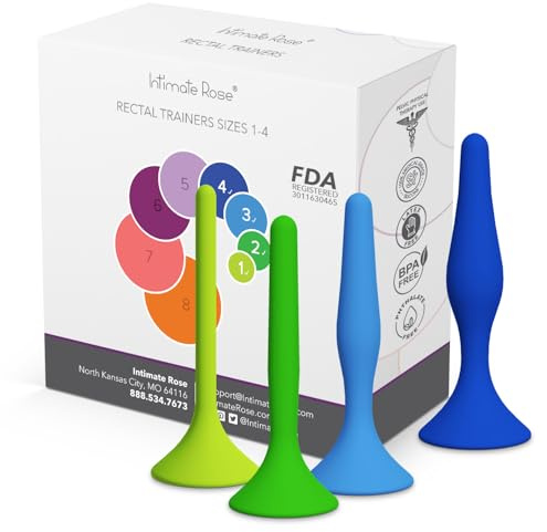 Rectal Dilator Trainer Set for Men and Women – Pelvic Floor Therapy Tool - Medical Grade Silicone, FDA Registered - 4-Pack, Sizes 1-4