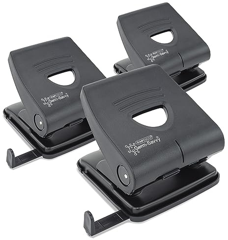 Rapesco 1738 2-Fach Locher 827-P, 30 Blatt Kapazität, Schwarz, 3er-Pack | Business Pack, Germ-Savvy Antibakterieller Schutz