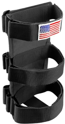 Ohleats Soporte para extintor de incendios de barra antivuelco, correa de montaje ajustable para extintor con patrón de bandera estadounidense, accesorios de coche, cinturón fijo para Wrangler JK JKU