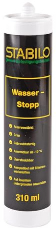 Wasser-Stopp 310ml | Universalabdichtung, Faserdichtmasse, Feuchtigkeitssperre für Innen & Außen