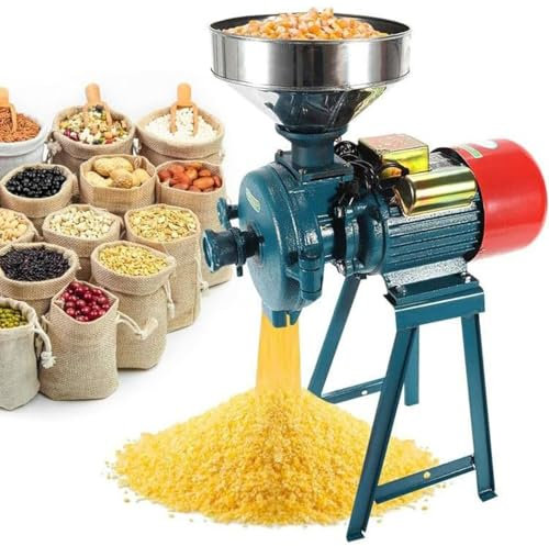 LSBHPPD Macinacaffè Elettrico Commerciale, Macinino Elettrico Macinino Cereali Secchi,Miscelatore Elettrico Multifunzionale Macinino per caffè E Grano con Imbuto per Spezie Secche Erbe,Green