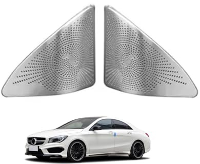 DSUTMLE Lautsprecher Gitter Abdeckung für CLA Class C117 2013-2019 Masche Dekorativ Kreis Schutz Auto Audio Dekorative Zubehör,Front-door-tweeter-cover-2pcs