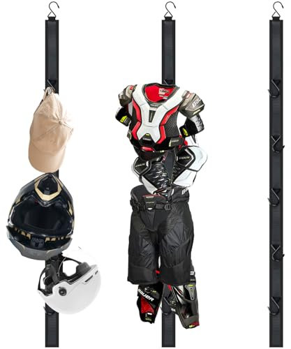 Prmape Hockey Trockenständer, Hockey Ausrüstung Ständer mit 5 Haken, Tragbarer Hockey Kleiderbügel, Aufhänger Hockey für Zuhause Eishockey Camping Reisen Outdoor Lagerung von Sportgeräten