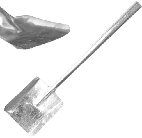 Ceniza de la pala, pala de chimenea, manejo largo de carbón de hierro 19.3x4.7 herramientas de uso múltiple resistente para mezclar, mover tierra, arena, cemento, nieve, carbón