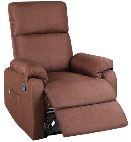 ECODE® Sillón Reclinable Manual de Tela con Reposabrazos Lavables, Calor y USB de Carga – Comodidad para Personas Mayores en Salones o Espacios Reducidos