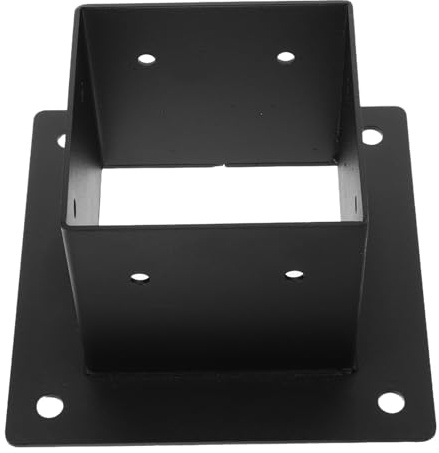 VICASKY Support De Pergola Acier pour Embase De Poteau Noir Support De Poteau De Terrasse avec Vis Adapté pour Poteaux Bois Et Balustrade De Patio