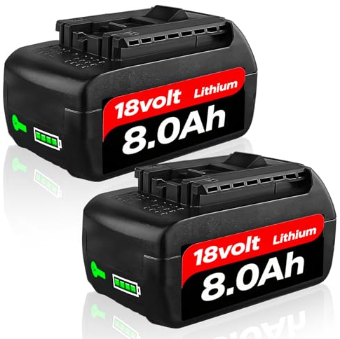 2 Stück 8.0 Ah/8000 mAh Ersatzakku für Bosch Akku 18V Lithium Kompatibel mit Serie BAT609 BAT609G BAT618 BAT618G BAT619(Nicht Kompatibel mit 18V Green Tools House & Garden System (8.0-2)