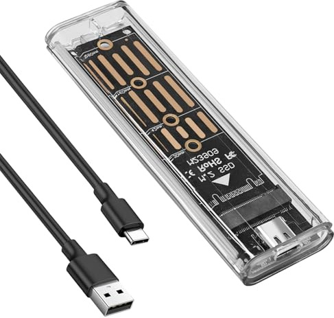 NiceBest Carcasa SSD M2 Nvme, Lector Disco Duro con Cable USB, Adaptador ssd Carcasa Disco Duro para Discos Duros 2230/2242/2260/2280 M-Key M.2 Adecuado con UASP y Trim