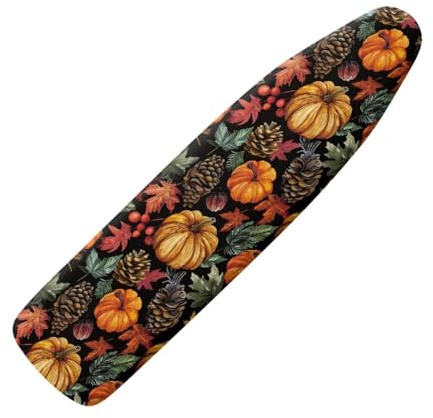 Copriasse da Stiro Piante Nere Arancione Fodera Copri Ferro da Stiro Riflettente al Calore per Stiratura Rapida Mollettone Copertura Copri Asse da Stiro Universale Montaggio Facile 120x40cm