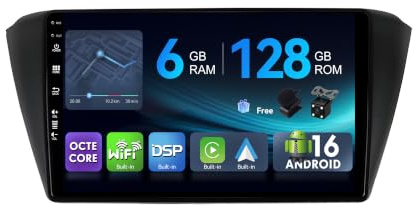 MSD 6G+128G - 9 Pollice Autoradio Per VW Skoda Fabia 3 III (2015-2019) | Android 15 GPS Navi Radio | Carplay Android Auto Volant Dual Band WiFi DSP DAB Bluetooth | Telecamera MIC | Octa-Core 2 Din