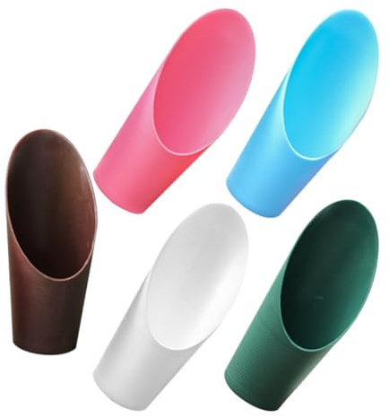 HOODANCOS Set 5 Palette per Terriccio in Plastica Resistente, Attrezzi da Giardinaggio per Piantare Piante Grasse e Bonsai, Piccole Pale Ergonomiche per Trapianto e Scavo nel Giardino